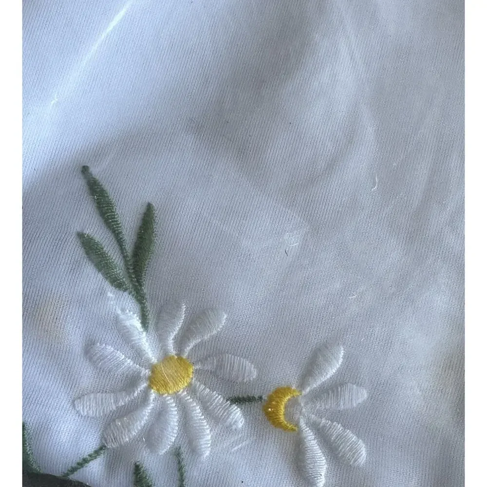 Vintage Lorraine Home Fashions Daisy Window Panel 60 x 84 White Yellow Sheer New